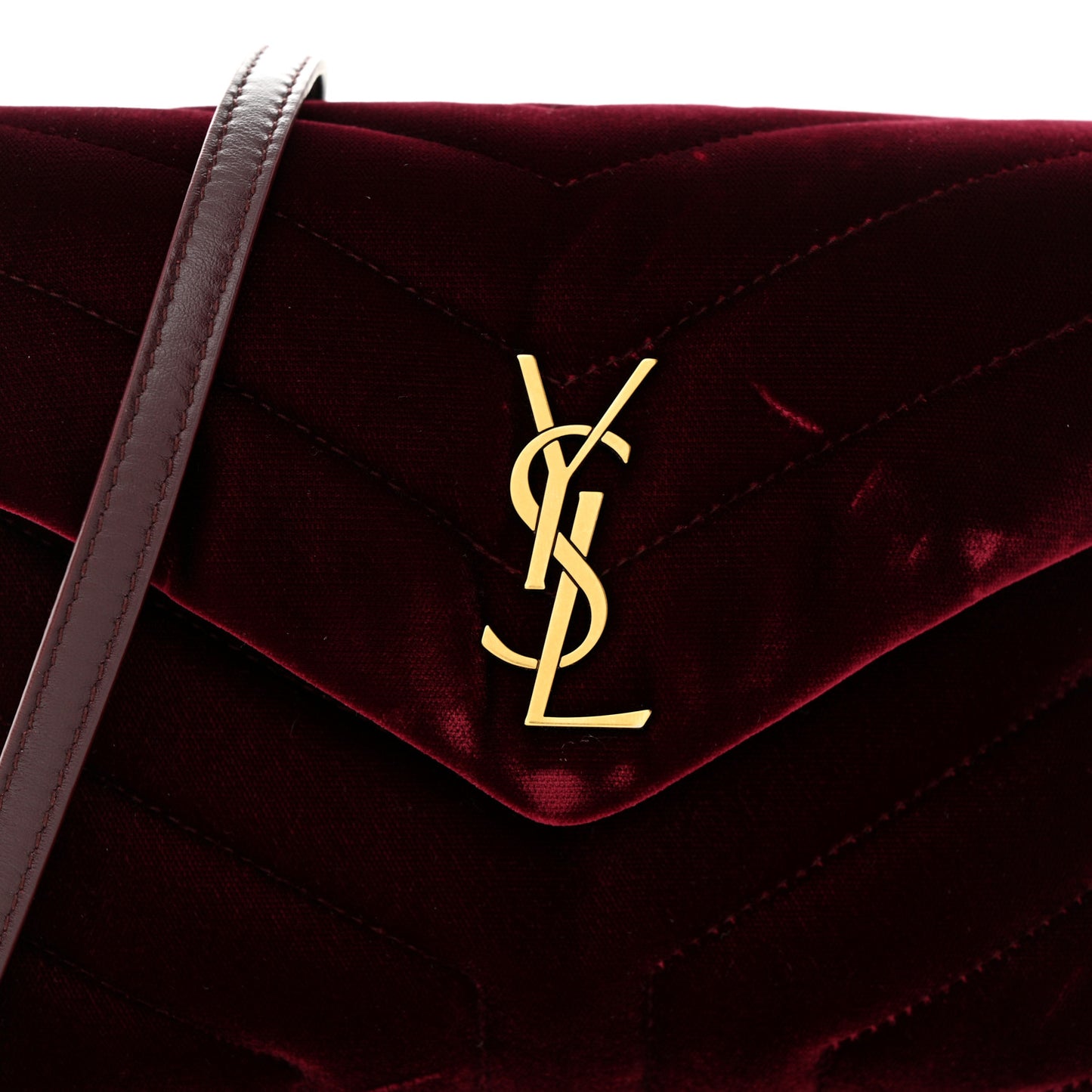Velvet Y Quilted Monogram Toy Loulou Crossbody Bag French Burgundy