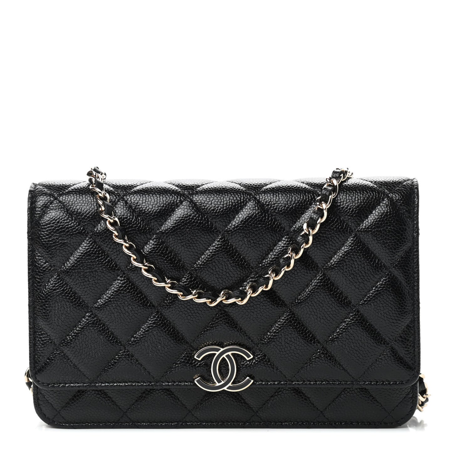 Caviar Quilted Wallet On Chain WOC Black