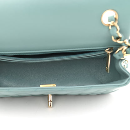 Chanel Lambskin Quilted Mini Rectangular Flap Green 4 of 8