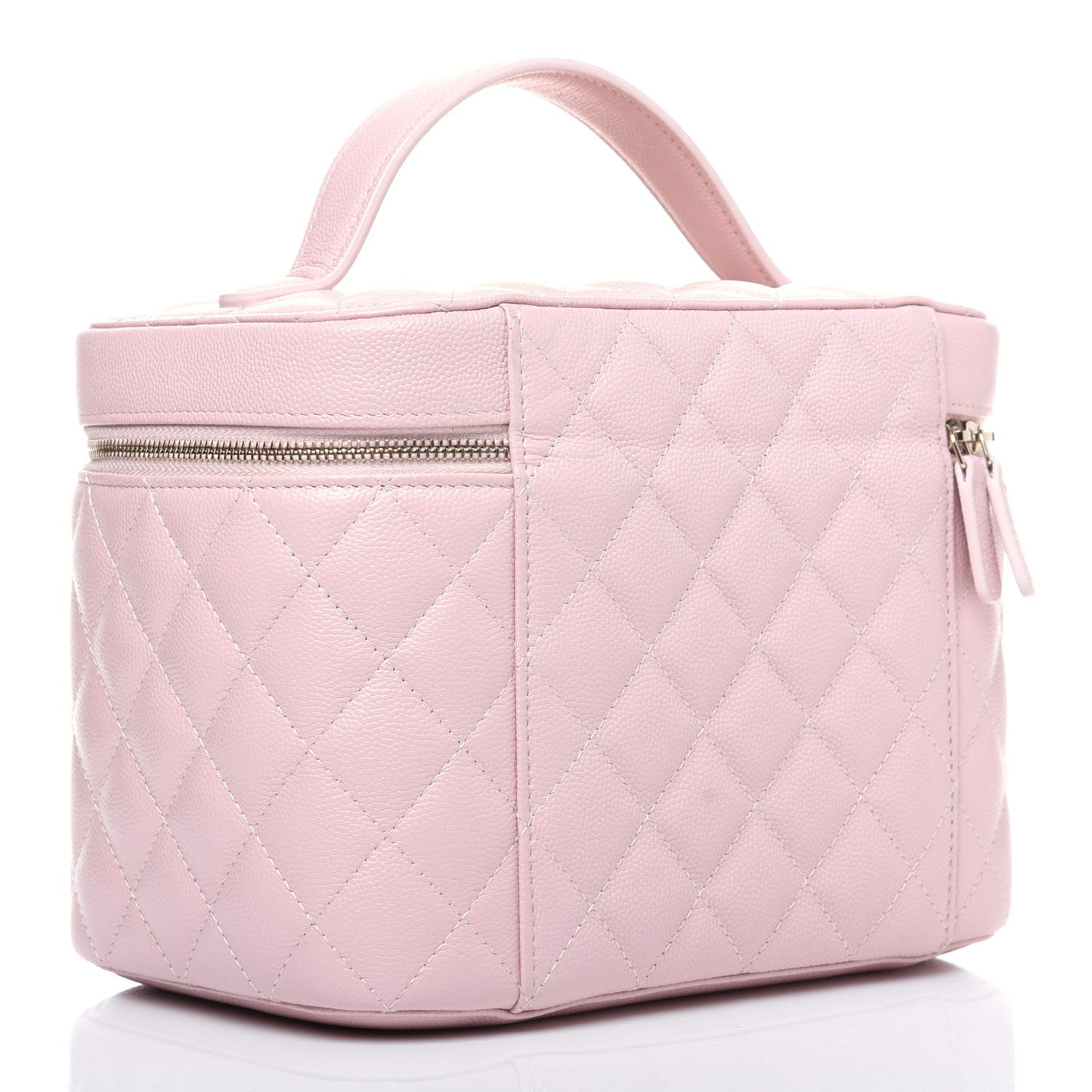 Caviar Quilted Large Vanity Pouch Light Pink