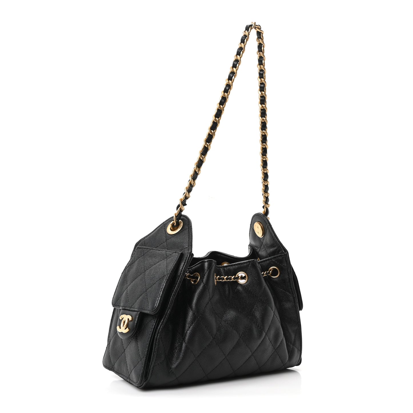 Caviar Quilted Mini Chanel 25 Handbag Black