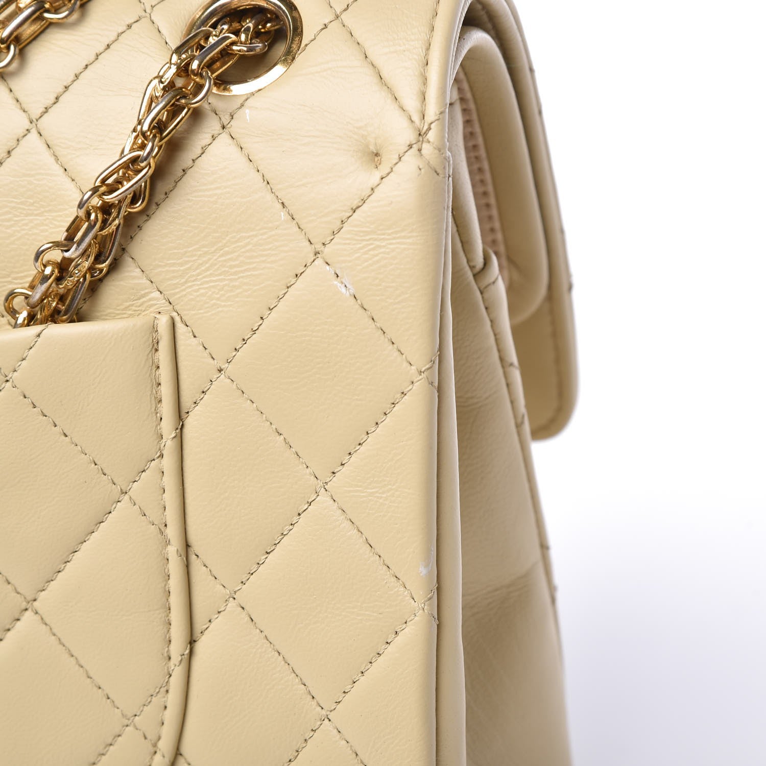 Chanel Lambskin Quilted Medium Bijoux Chain Double Flap Beige Clair 17 of 17