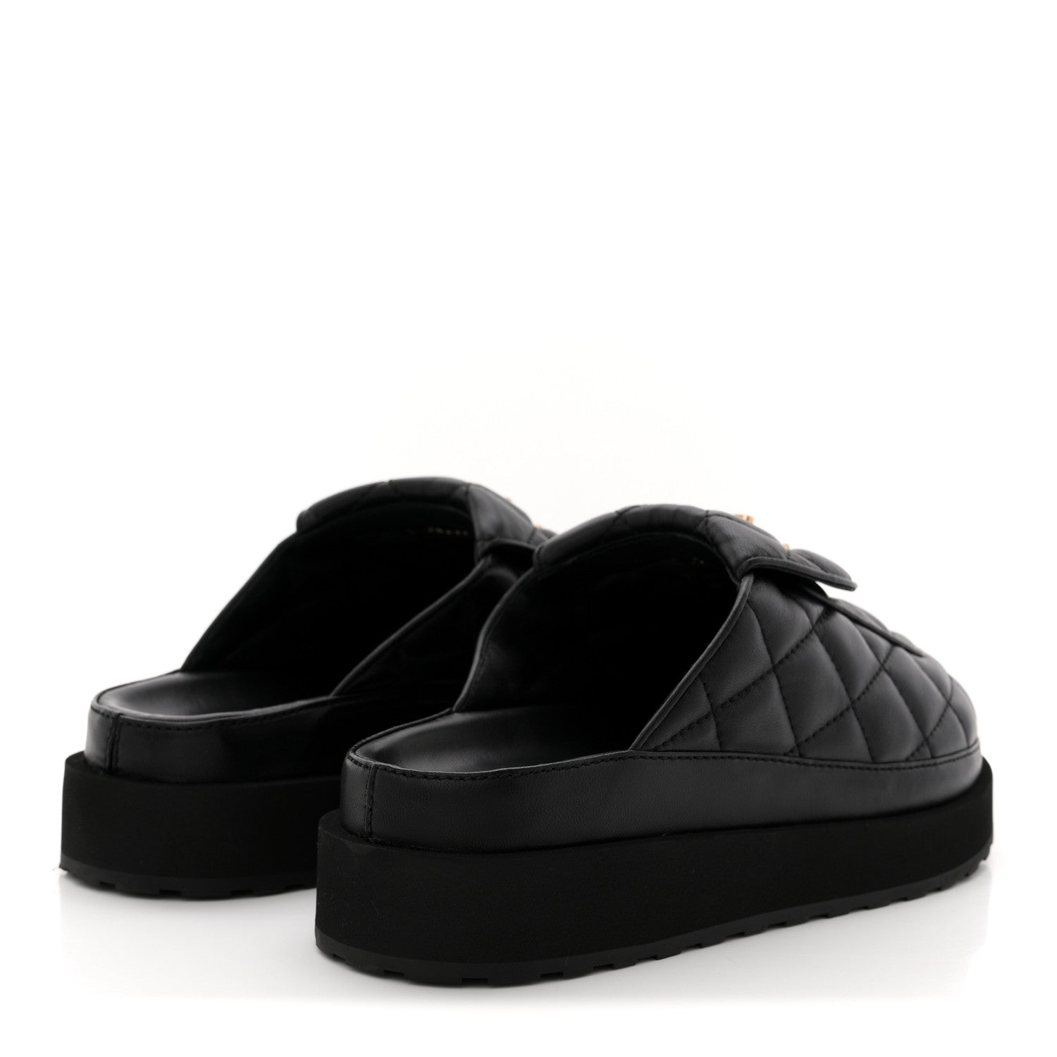 Chanel Lambskin Quilted CC Turnlock Mules 38.5 Black 5 of 10