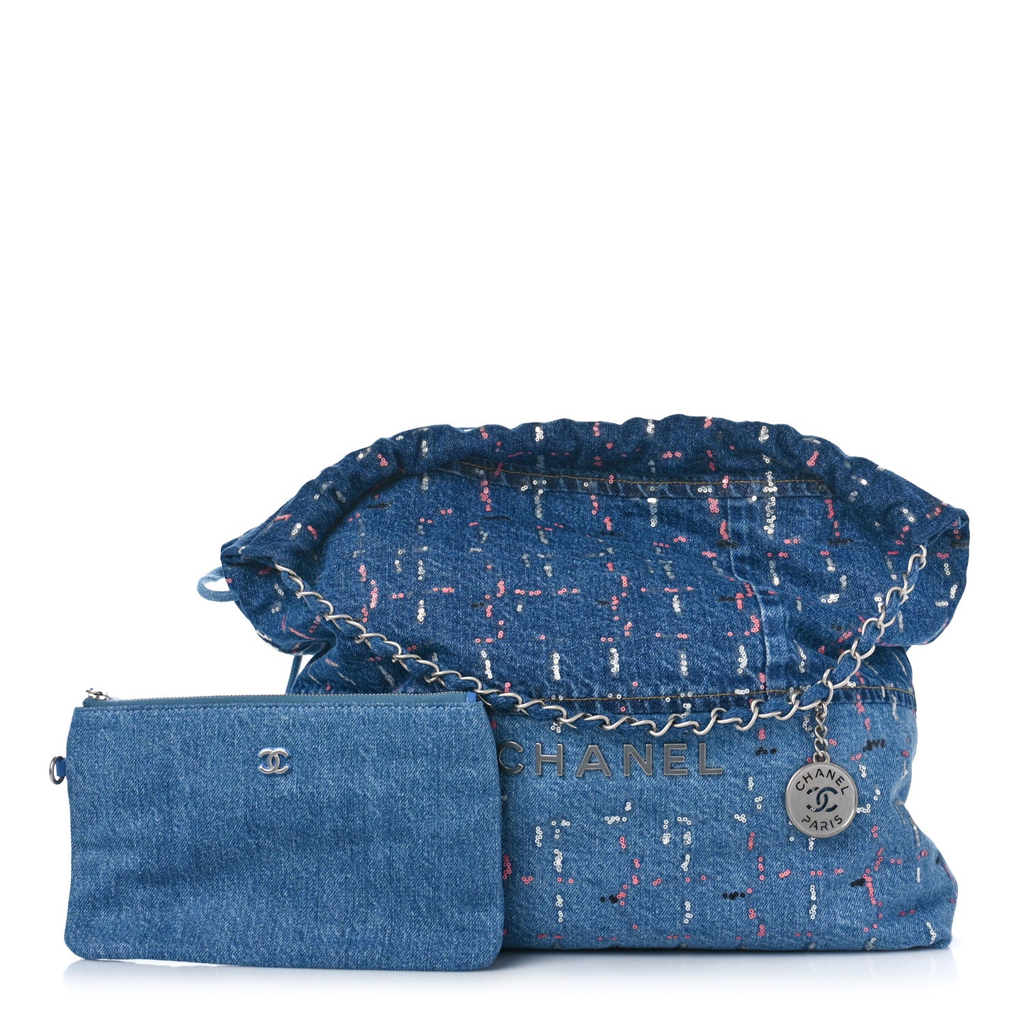 Denim Sequin Chanel 22 Blue