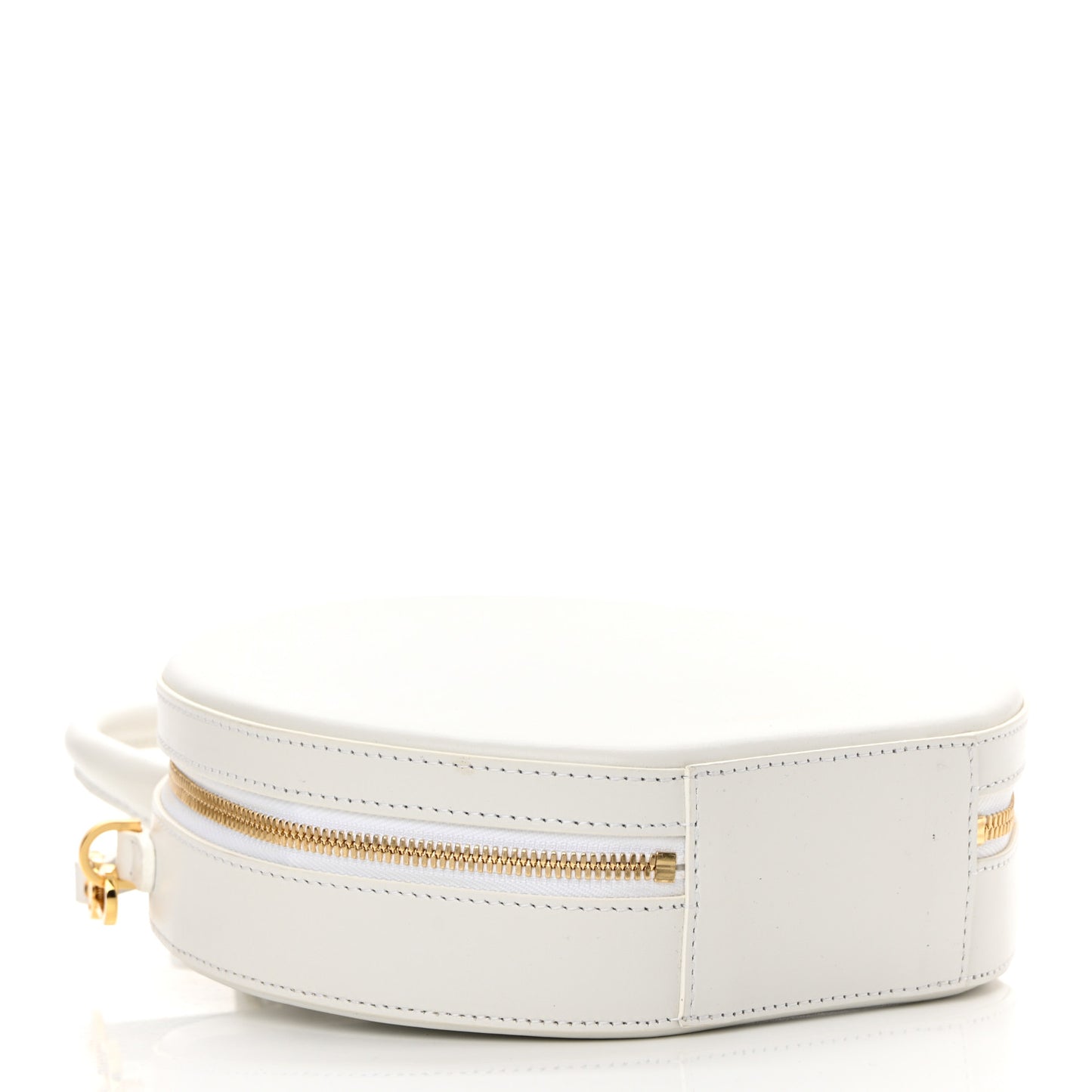 Calfskin Circle Crossbody Bag White