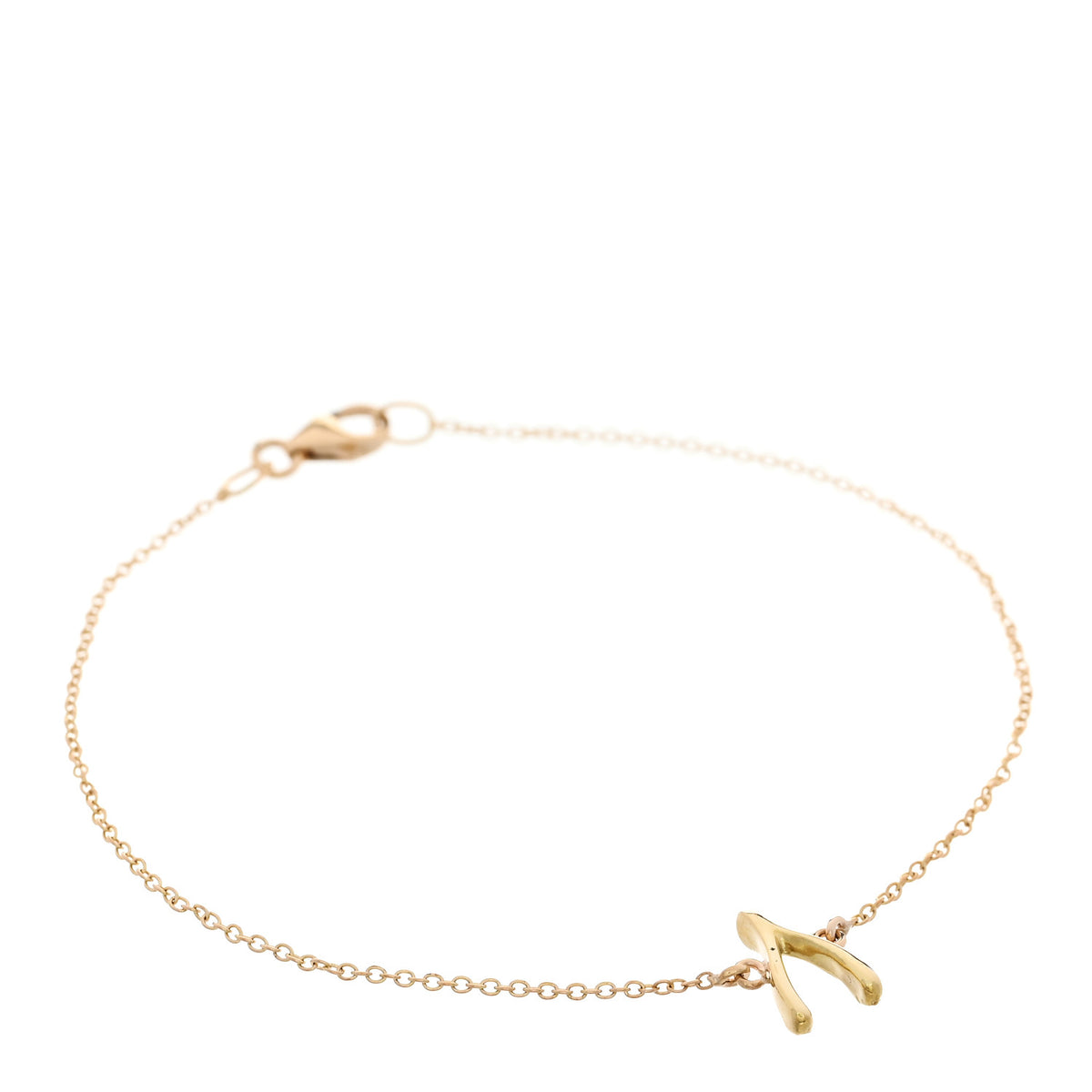 Jennifer Meyer 18K Yellow Gold Mini Wishbone Bracelet 1 of 5