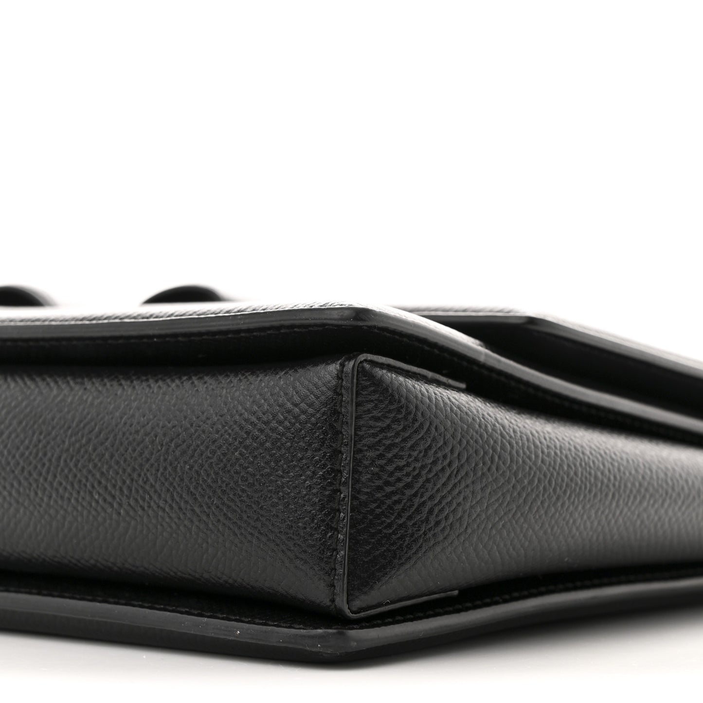 Pebble Calfskin Ginny Vara Bow Shoulder Bag Black