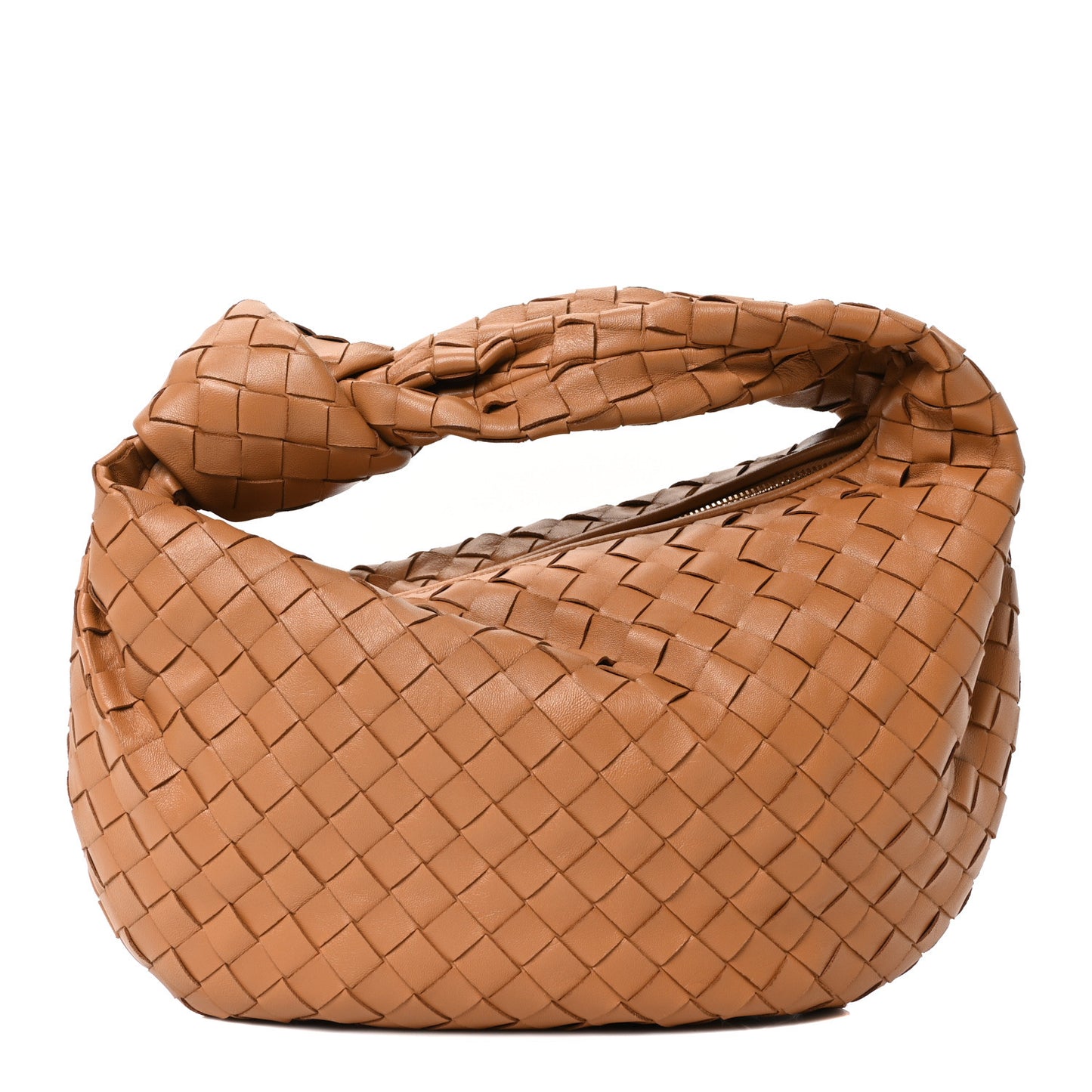 Nappa Intrecciato Teen Jodie Hobo Caramel