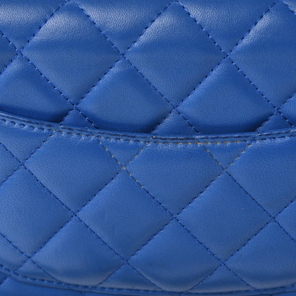 Chanel Lambskin Quilted Wallet On Chain WOC Blue 9 of 15