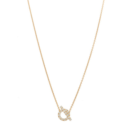 Hermes 18K Rose Gold Diamond Finesse Pendant Necklace 1 of 6