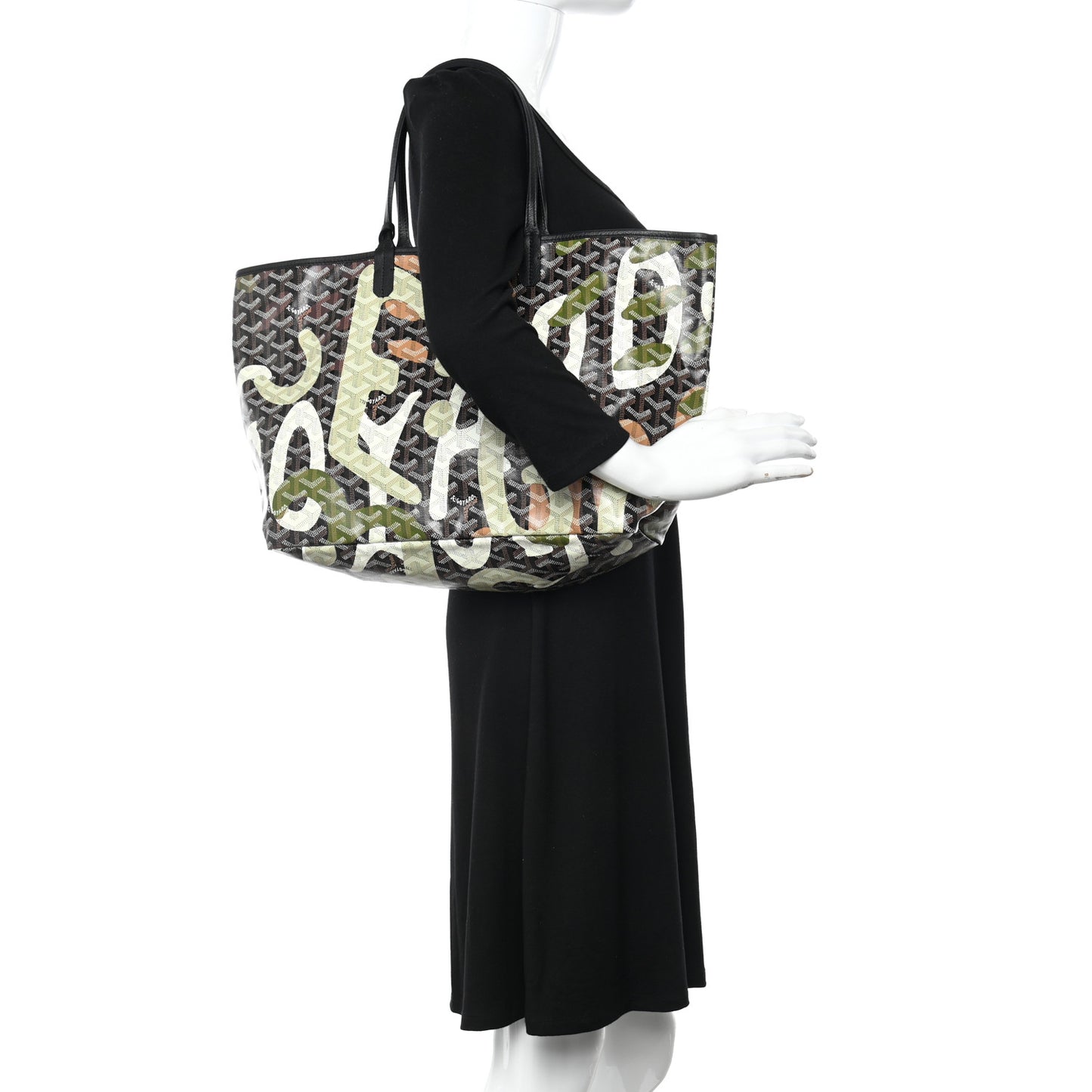 Goyardine Saint Louis Lettres Camouflage PM Black Green
