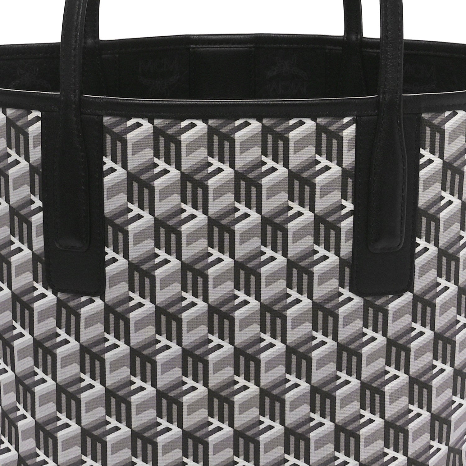 MCM Visetos Small Liz Reversible Shopper Tote Black 12 of 16