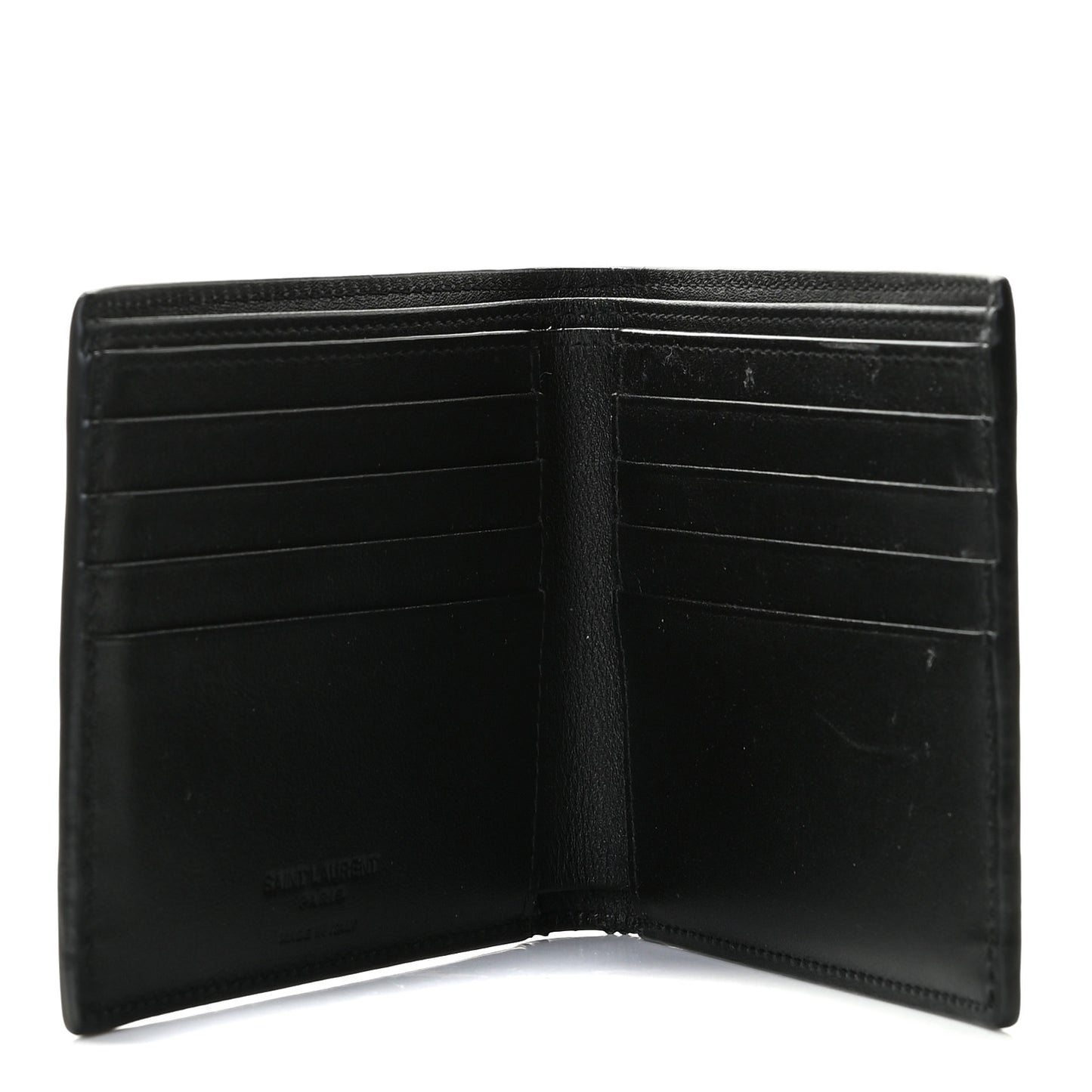 Patent Leopard Print Paris East West Wallet Black