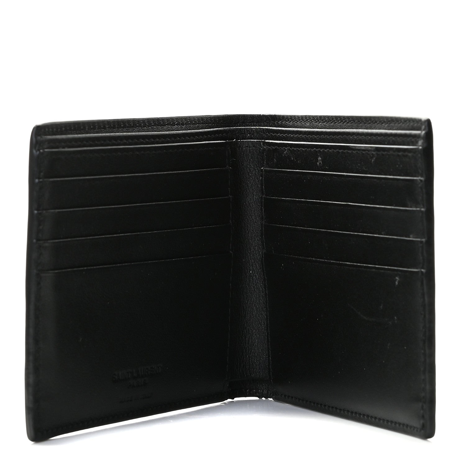 Saint Laurent Patent Leopard Print Paris East West Wallet Black 5 of 7
