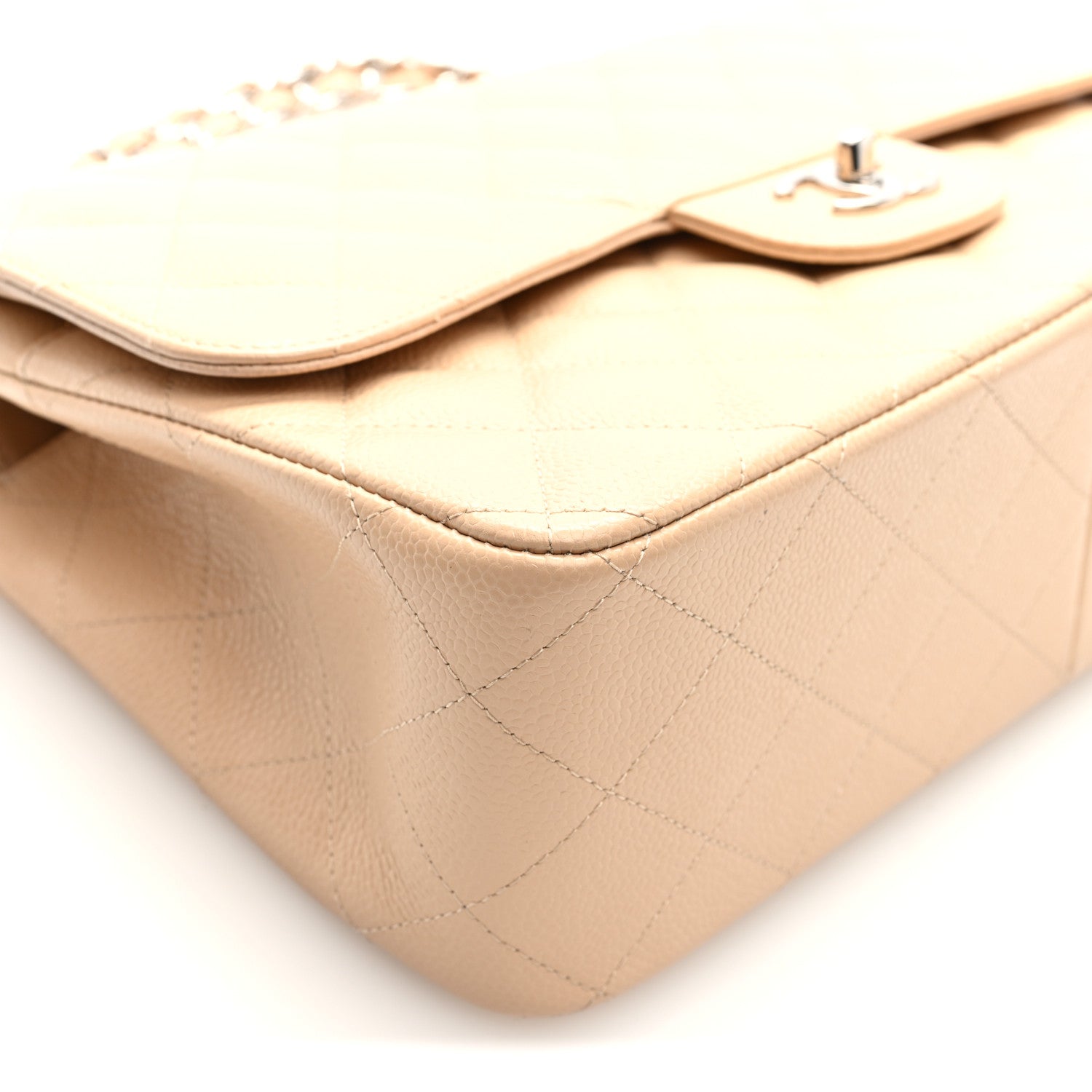 Chanel Caviar Quilted Jumbo Double Flap Beige 9 of 10