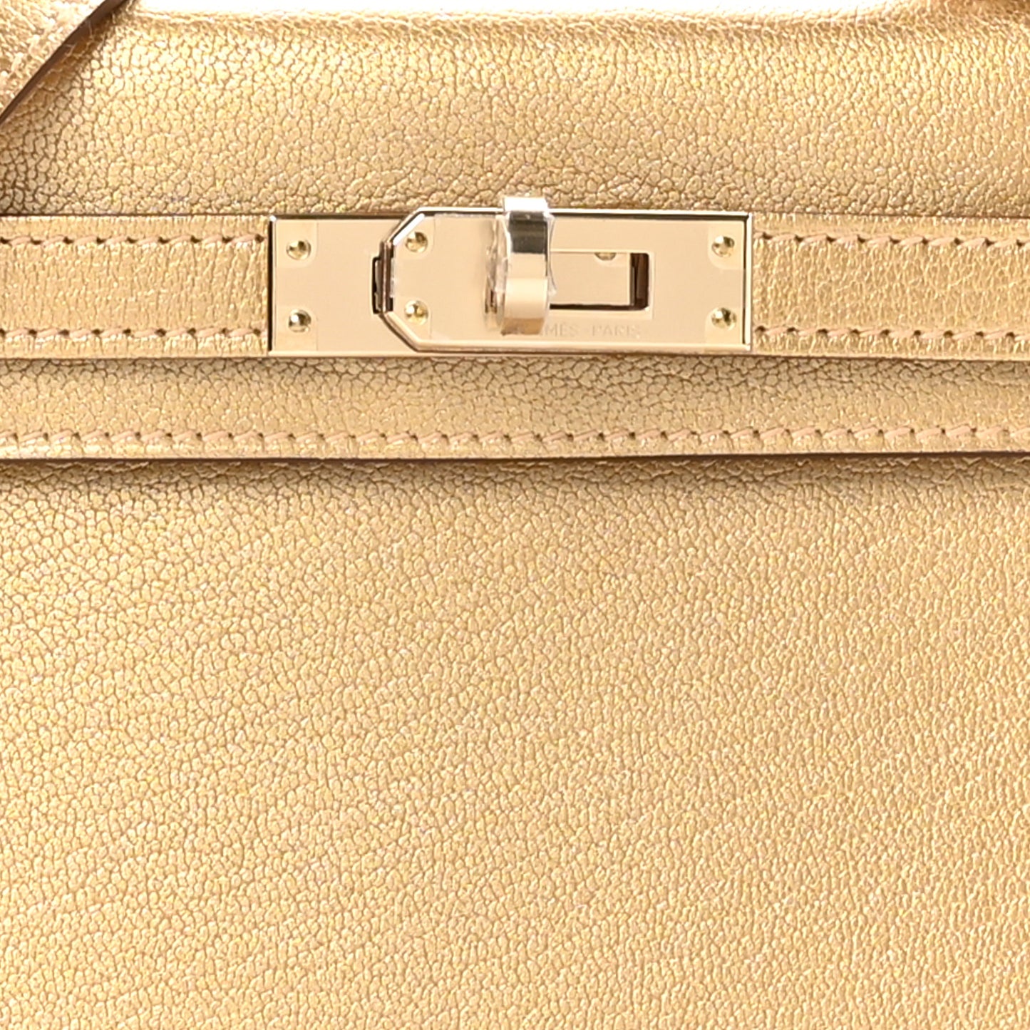 Metallic Chevre Chamkilight Mini Kelly Sellier 20 Dore