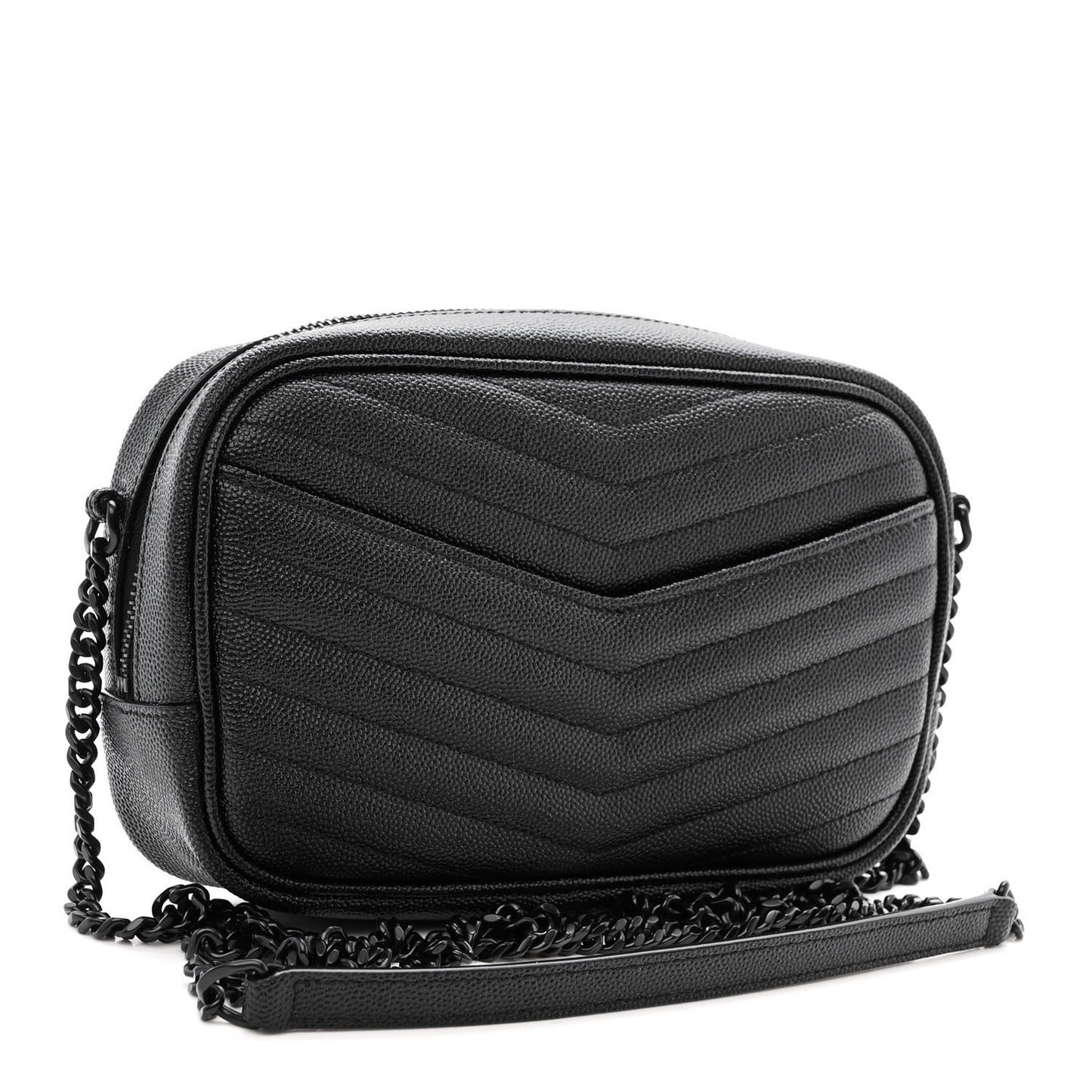 Grain De Poudre Matelasse Monochrome Monogram Mini Lou Camera Bag Black