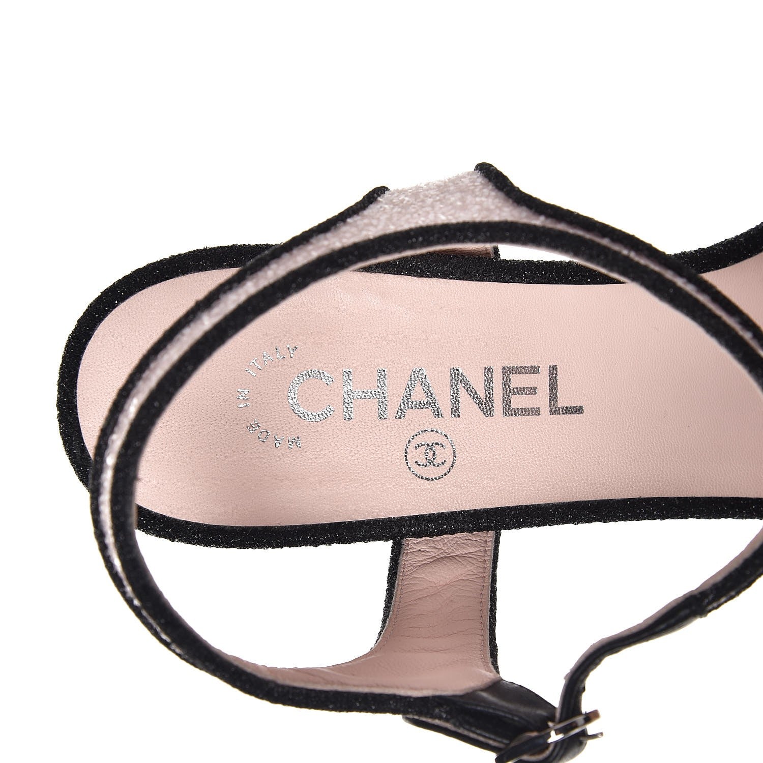 Chanel Fantasy Fabric Lurex Sandals 40 Pink Black 8 of 16