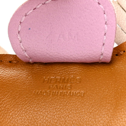 Hermes Milo Lambskin Grigri Rodeo Horse Bag Charm PM Sesame Mauve Sylvestre Craie 3 of 3