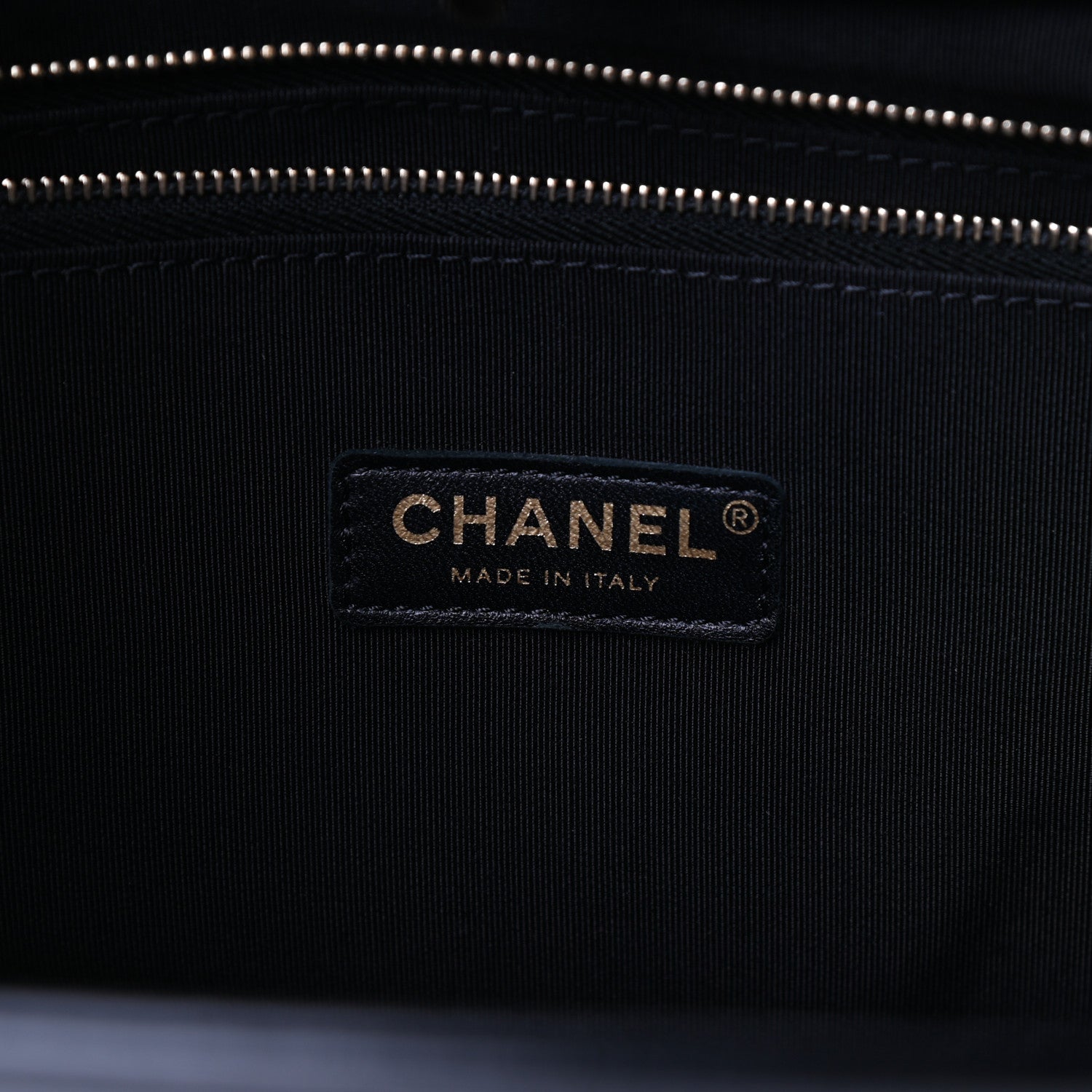 Chanel Patent Calfskin Canvas Printed Medium 31 Shopping Bag Black 6 of 9