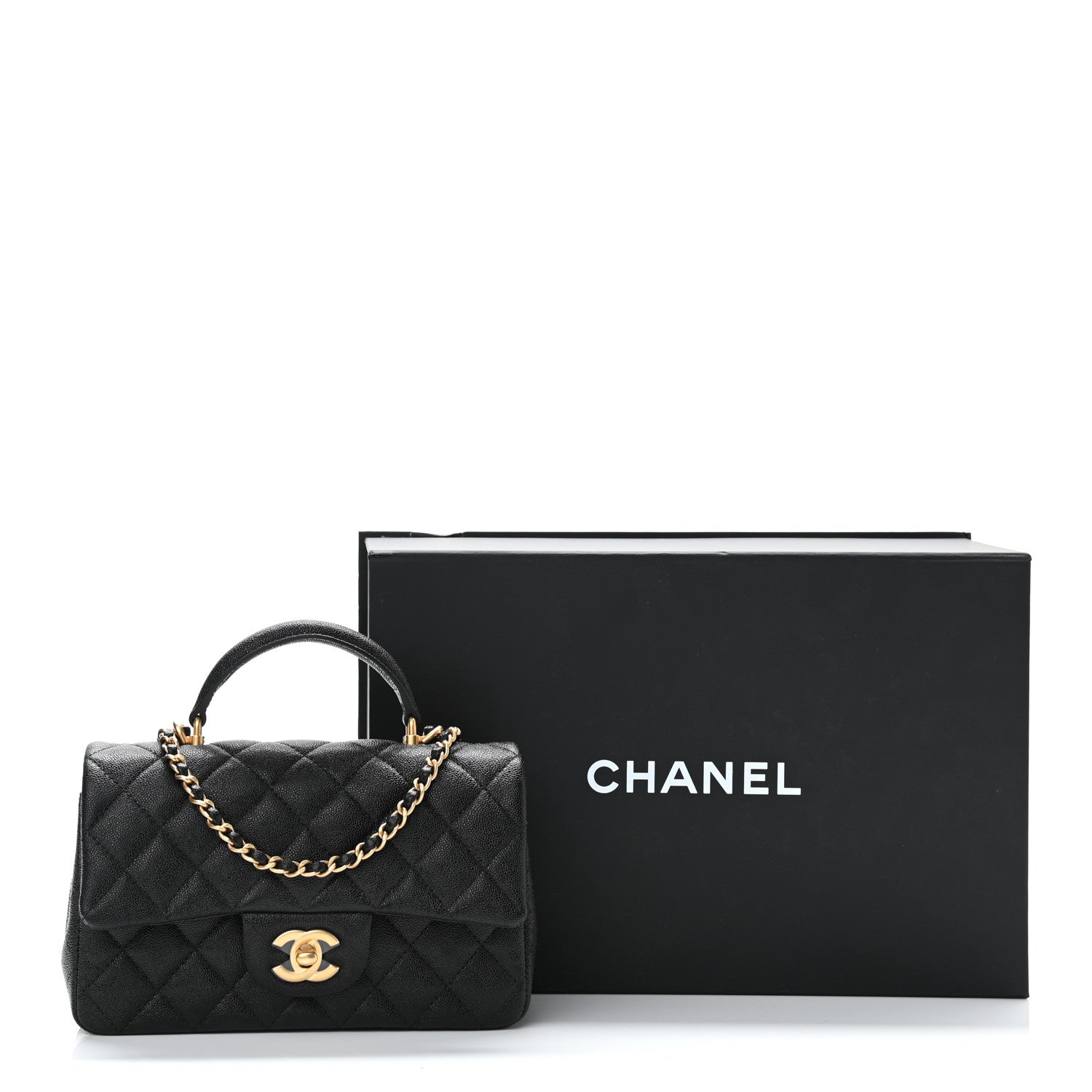 Chanel Caviar Quilted Mini Top Handle Rectangular Flap Black 11 of 11