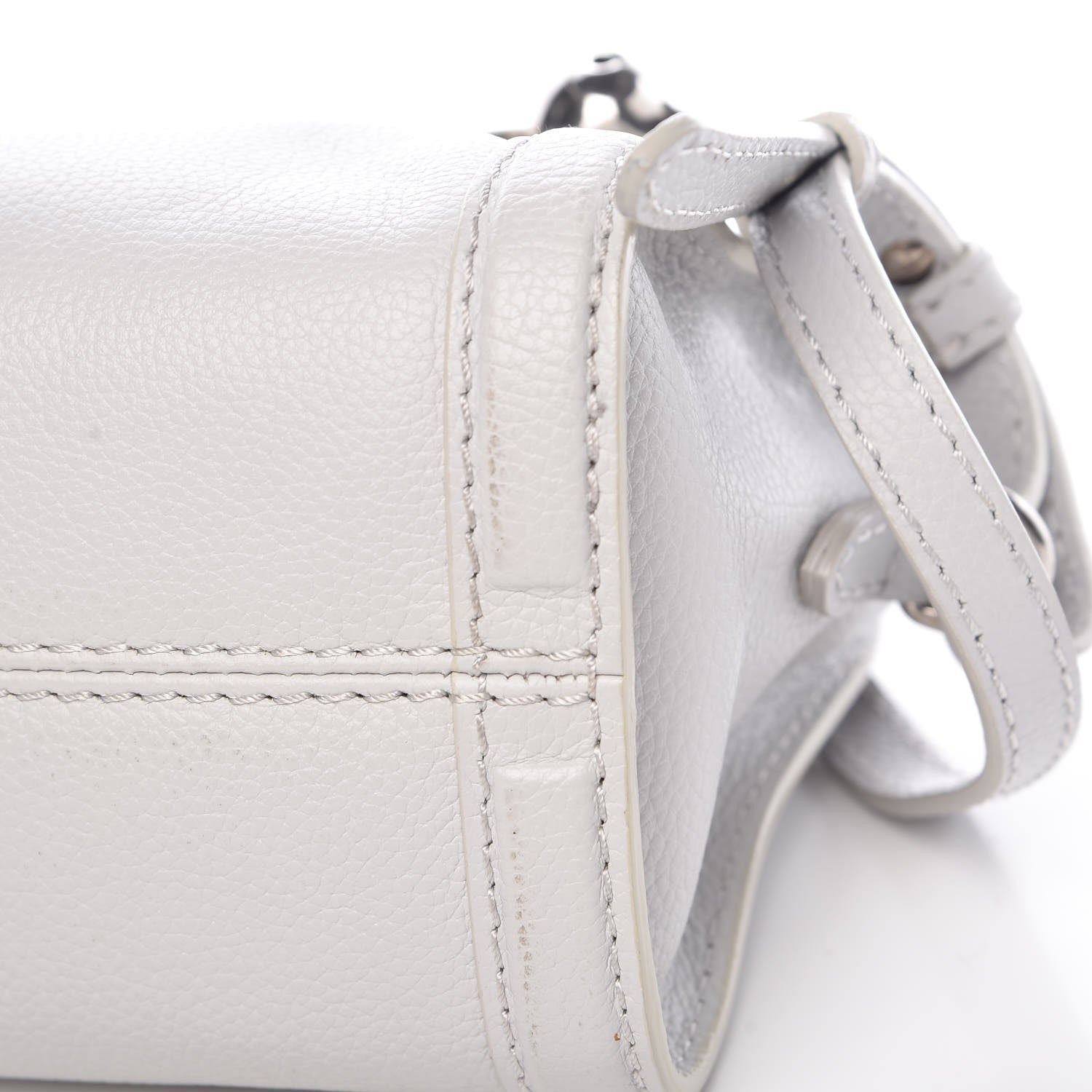 Alexander McQueen Pebbled Calfskin Mini Padlock Tote Gray 9 of 9