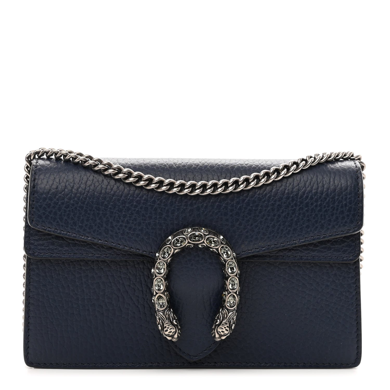 Gucci Dollar Calfskin Crystal Super Mini Dionysus Shoulder Bag Blue Agata Black Diamond 1 of 9