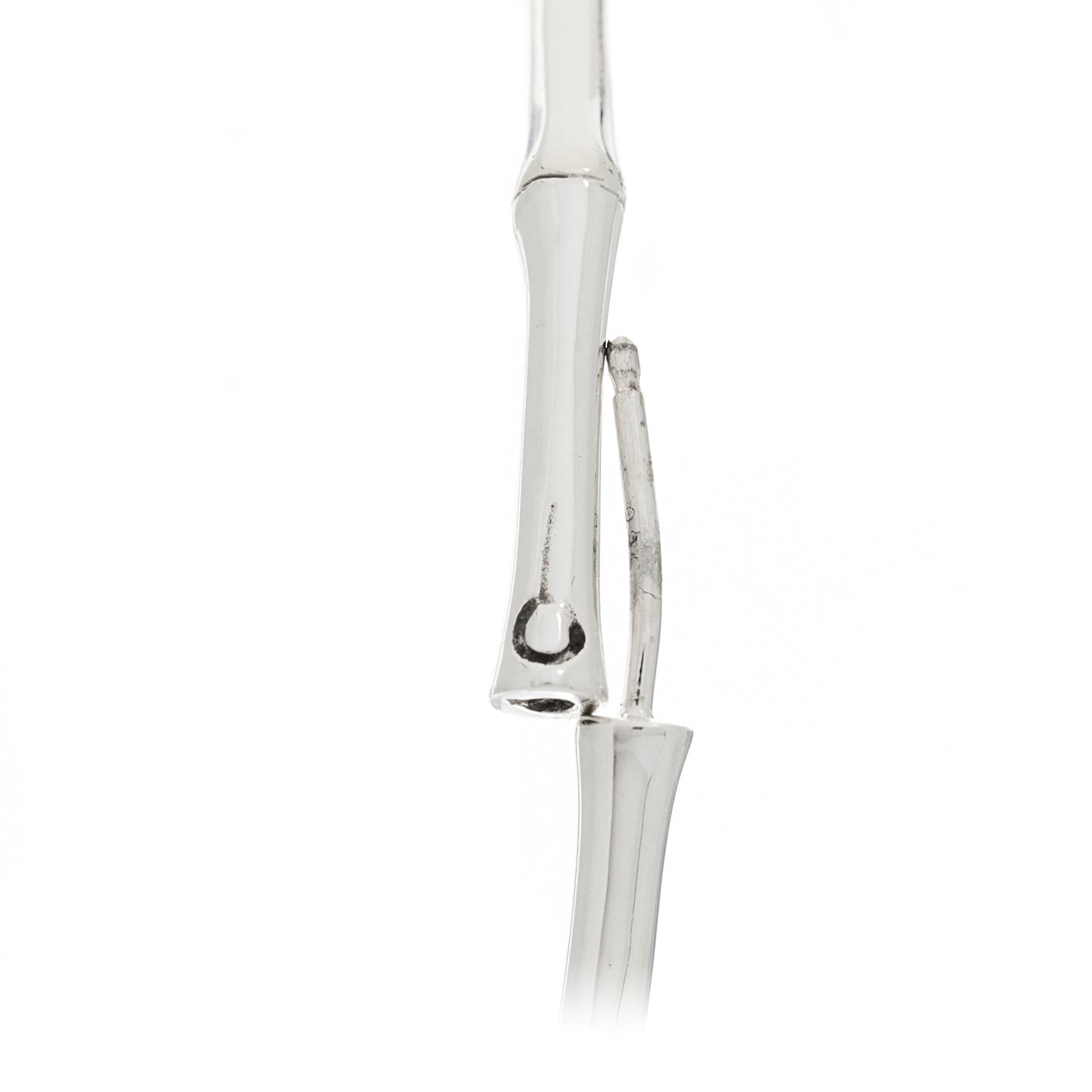 Sterling Silver 57mm Bamboo Hoop Earrings