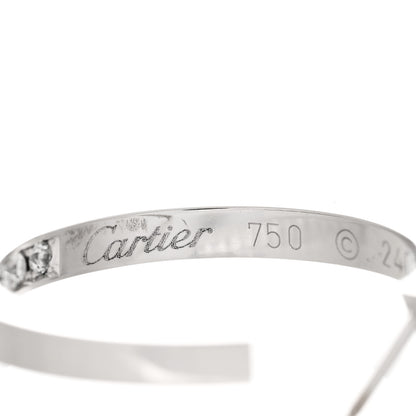 Cartier 18K White Gold Diamond MM Inside Out Hoop Earrings 4 of 5