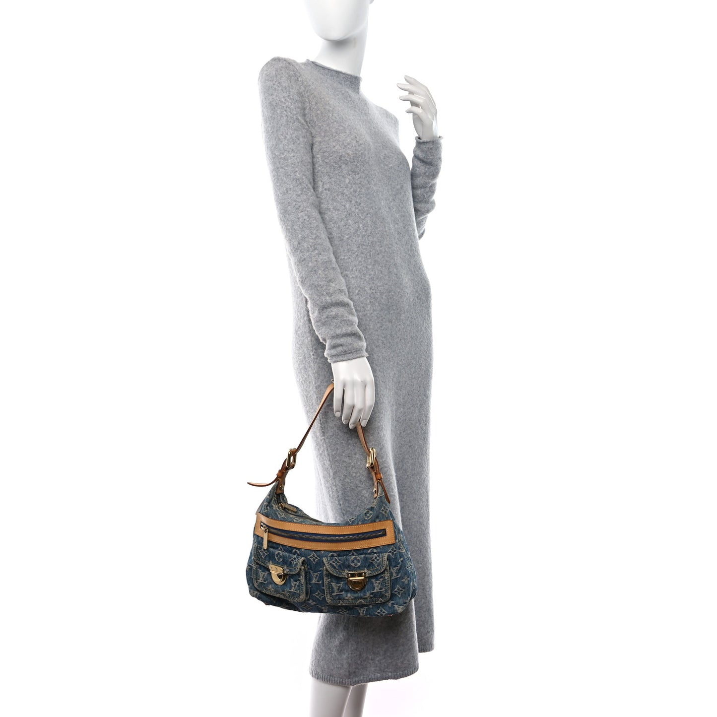 Monogram Denim Baggy PM Blue