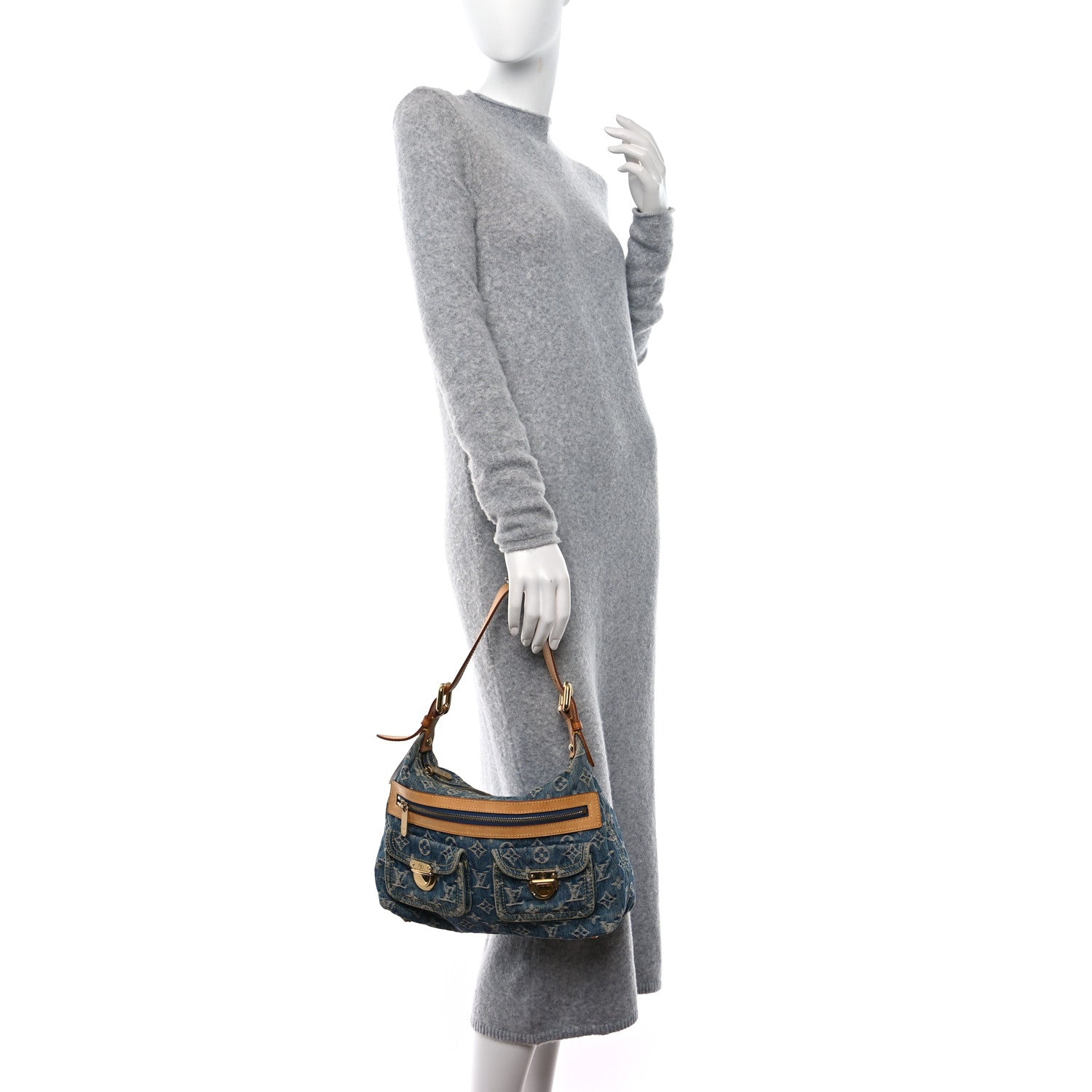 Louis Vuitton Monogram Denim Baggy PM Blue 2 of 9