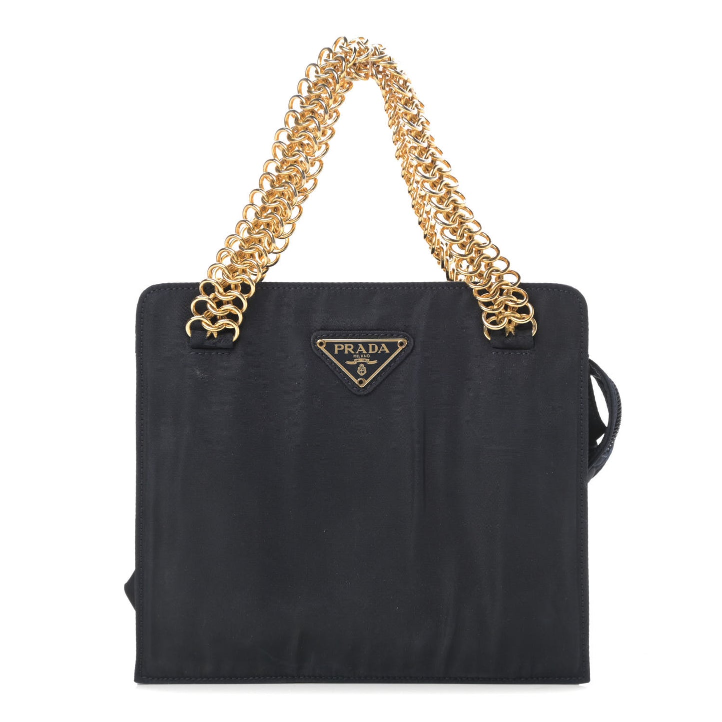 Tessuto Nylon Chain Bag Black