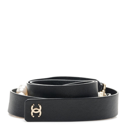 Chanel Lambskin Pearl CC Chain Belt S Black 1 of 5