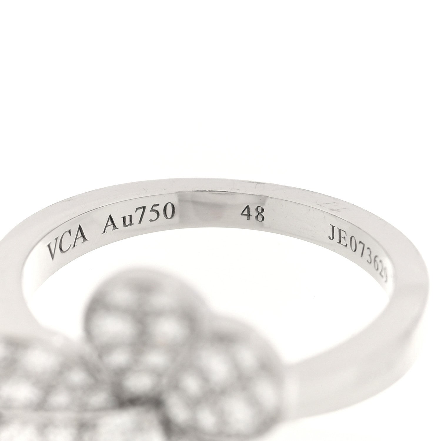 Van Cleef & Arpels 18K White Gold Diamond Small Frivole Ring 48 4.5 4 of 4