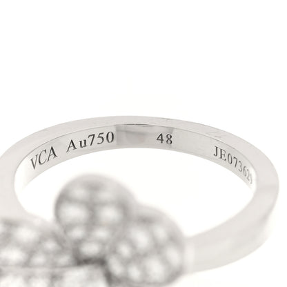 Van Cleef & Arpels 18K White Gold Diamond Small Frivole Ring 48 4.5 4 of 4