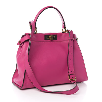 Fendi Vitello Seta Medium Peekaboo Iconic Satchel Magenta 4 of 15
