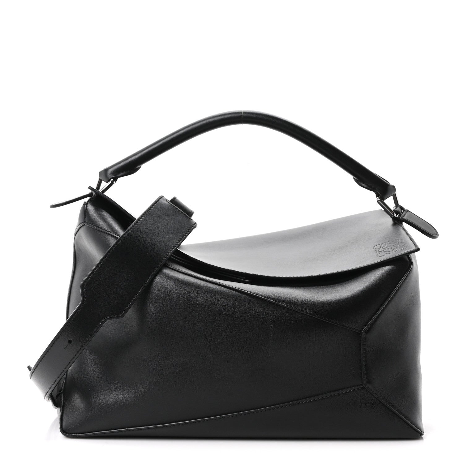 Loewe Calfskin Large Puzzle Edge Bag Black 1 of 9