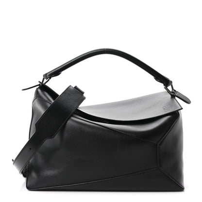 Loewe Calfskin Large Puzzle Edge Bag Black 1 of 9