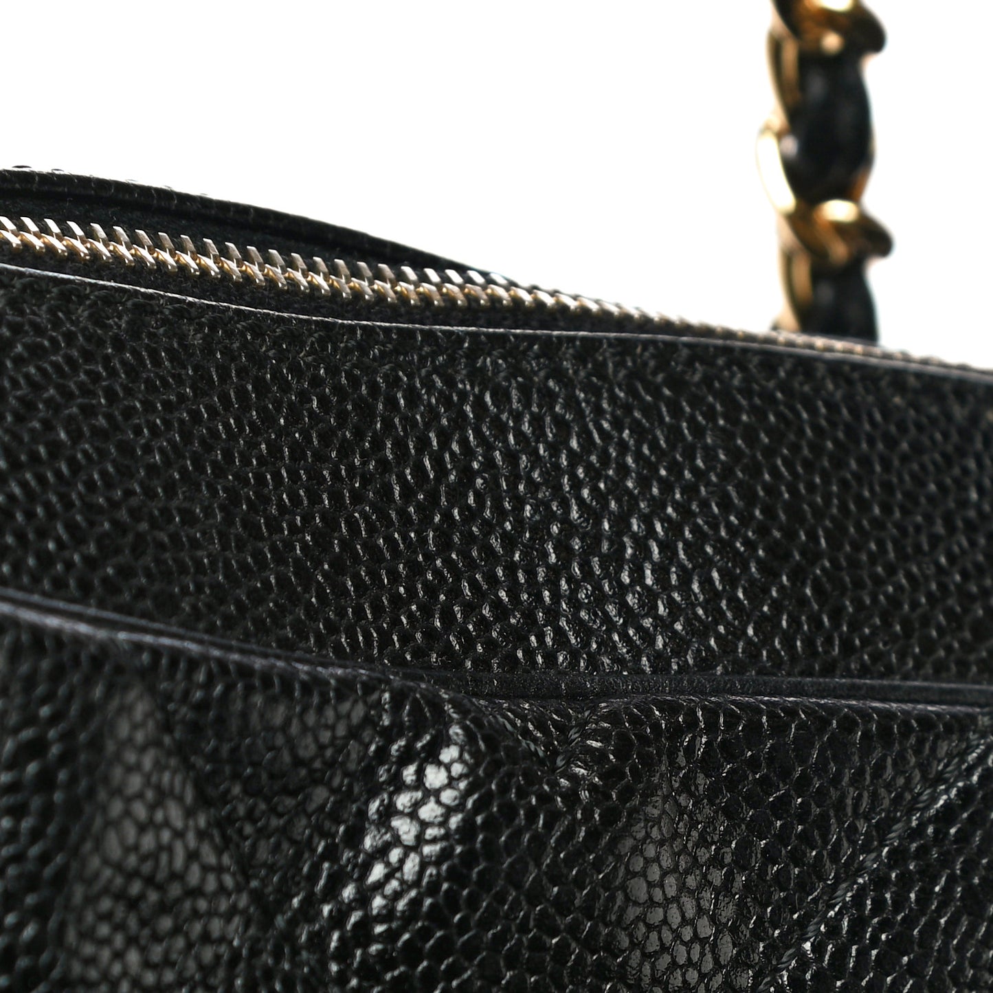 Caviar Chevron Quilted Camera Case Black