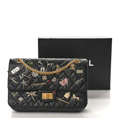 Chanel Aged Calfskin Lucky Charms 2.55 Reissue 225 Flap Black 10 of 10