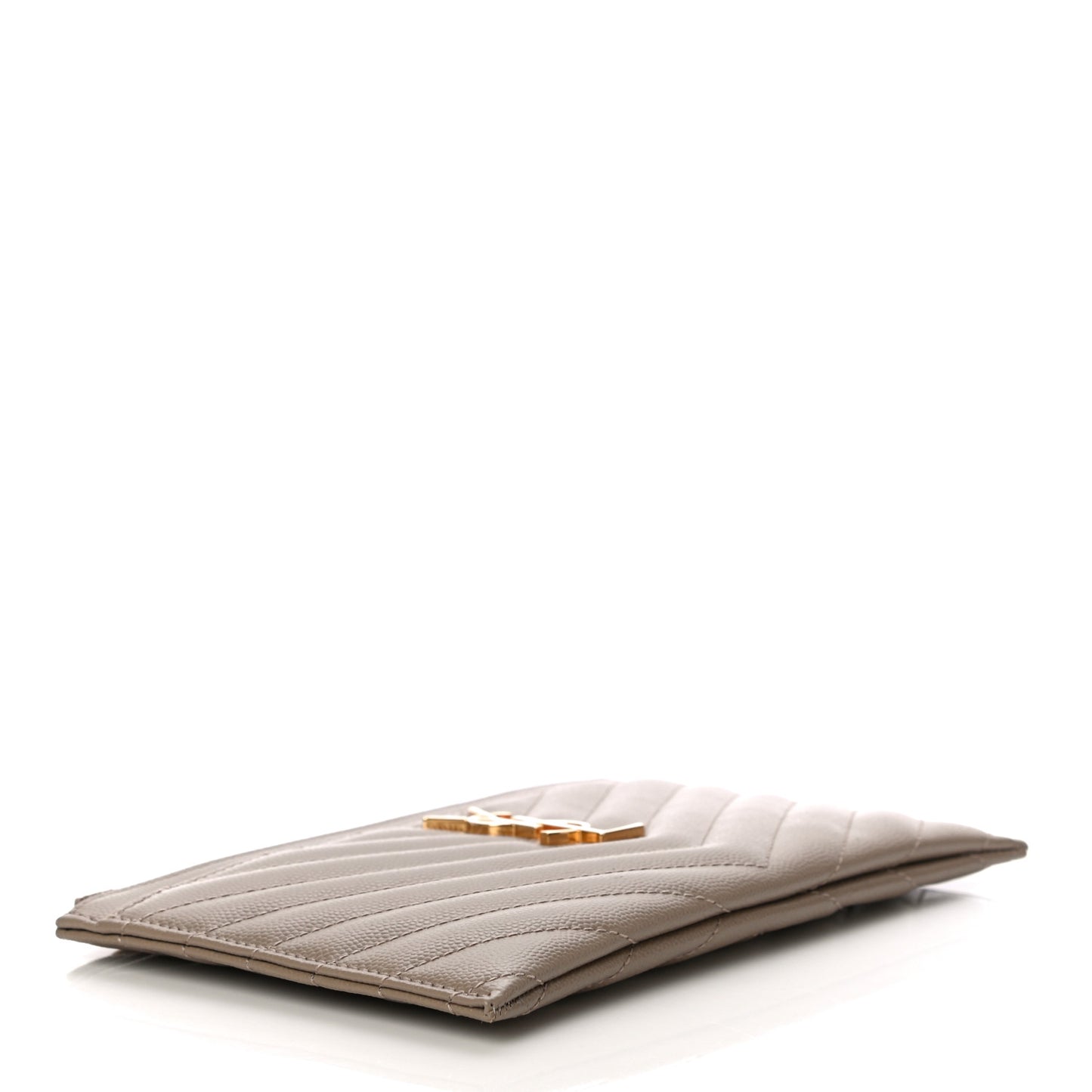 Grain De Poudre Chevron Monogram Bill Pouch Dark Beige