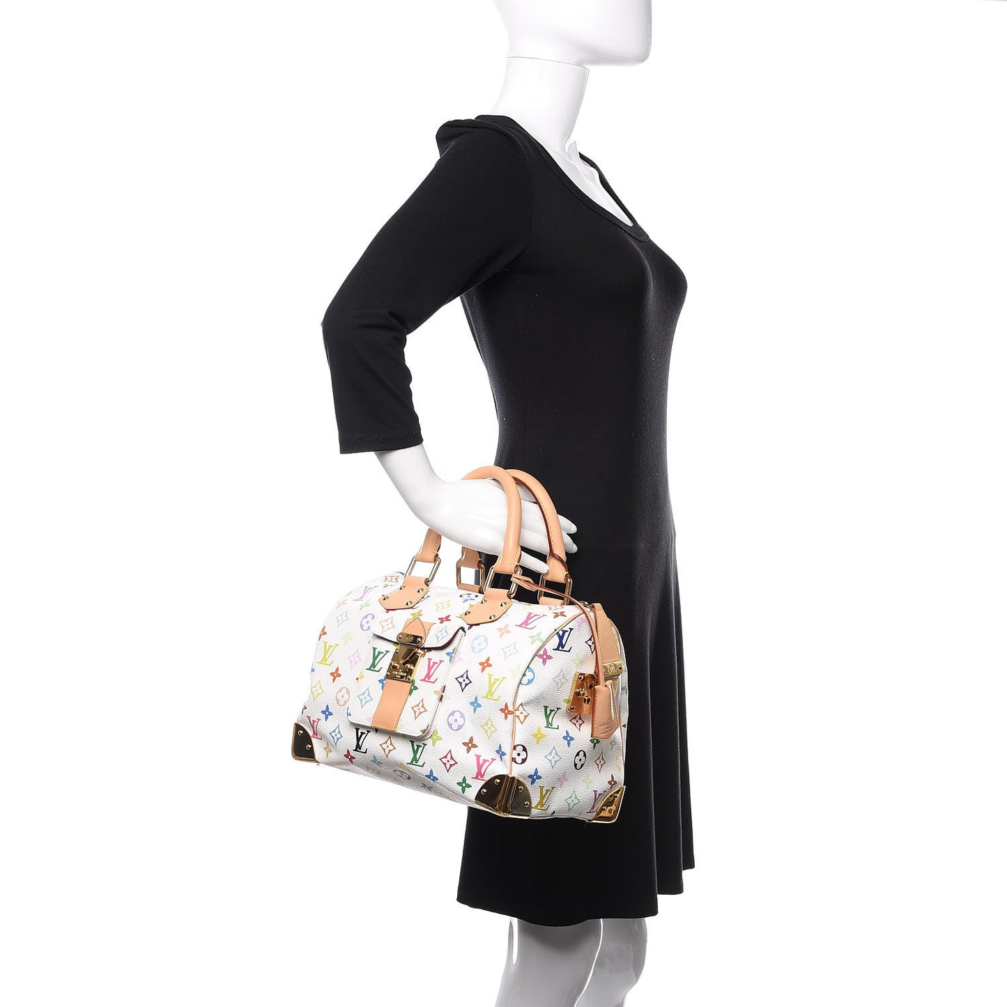 Monogram Multicolor Speedy 30 White