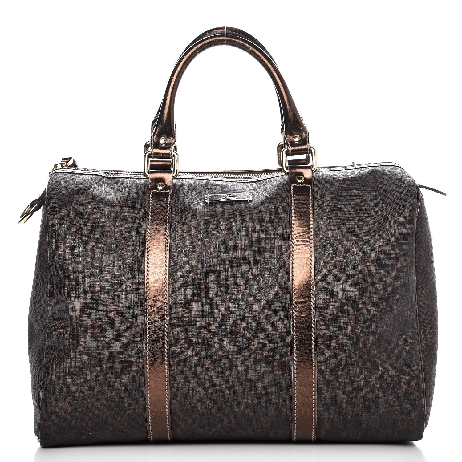 Gucci Metallic Monogram GG Plus Boston Tote Bronze 1 of 12
