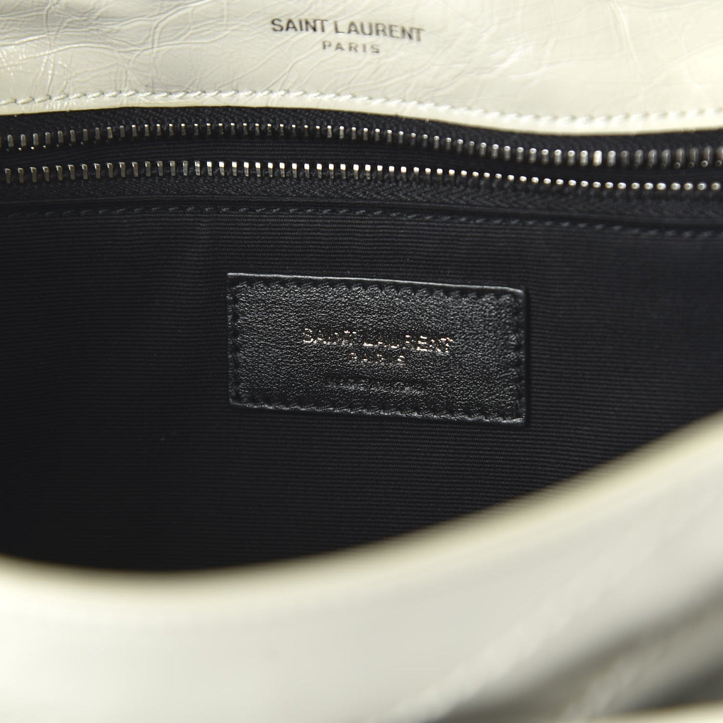 Crinkled Calfskin Matelasse Monogram Medium Niki Chain Satchel Ivory