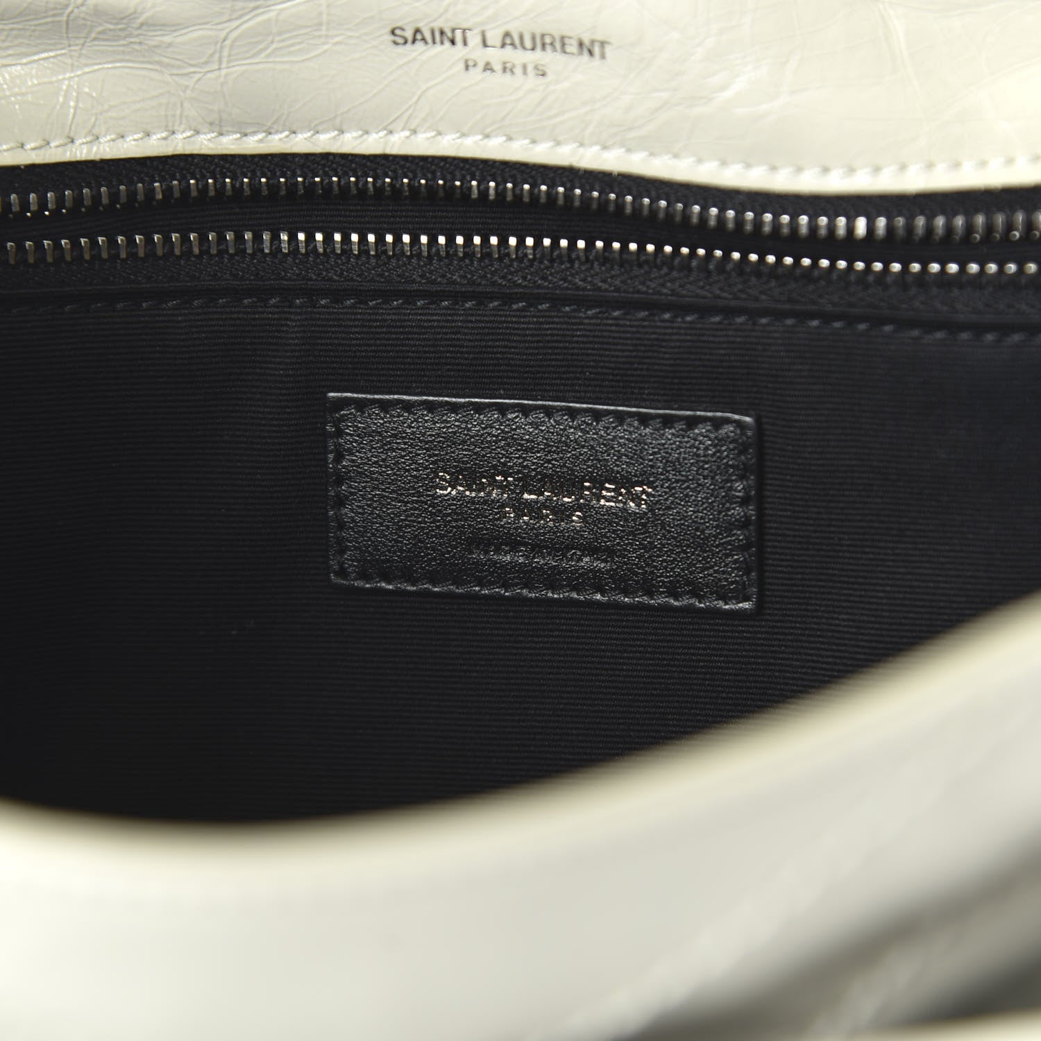Saint Laurent Crinkled Calfskin Matelasse Monogram Medium Niki Chain Satchel Ivory 8 of 9