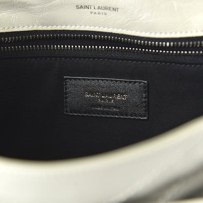 Saint Laurent Crinkled Calfskin Matelasse Monogram Medium Niki Chain Satchel Ivory 8 of 9
