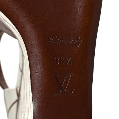 Louis Vuitton Denim Malletage Blossom Wedge Sandal 38.5 8 of 10