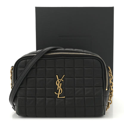 Saint Laurent Lambskin Carre Quilted Cassandre Mini Camera Bag Black 14 of 14