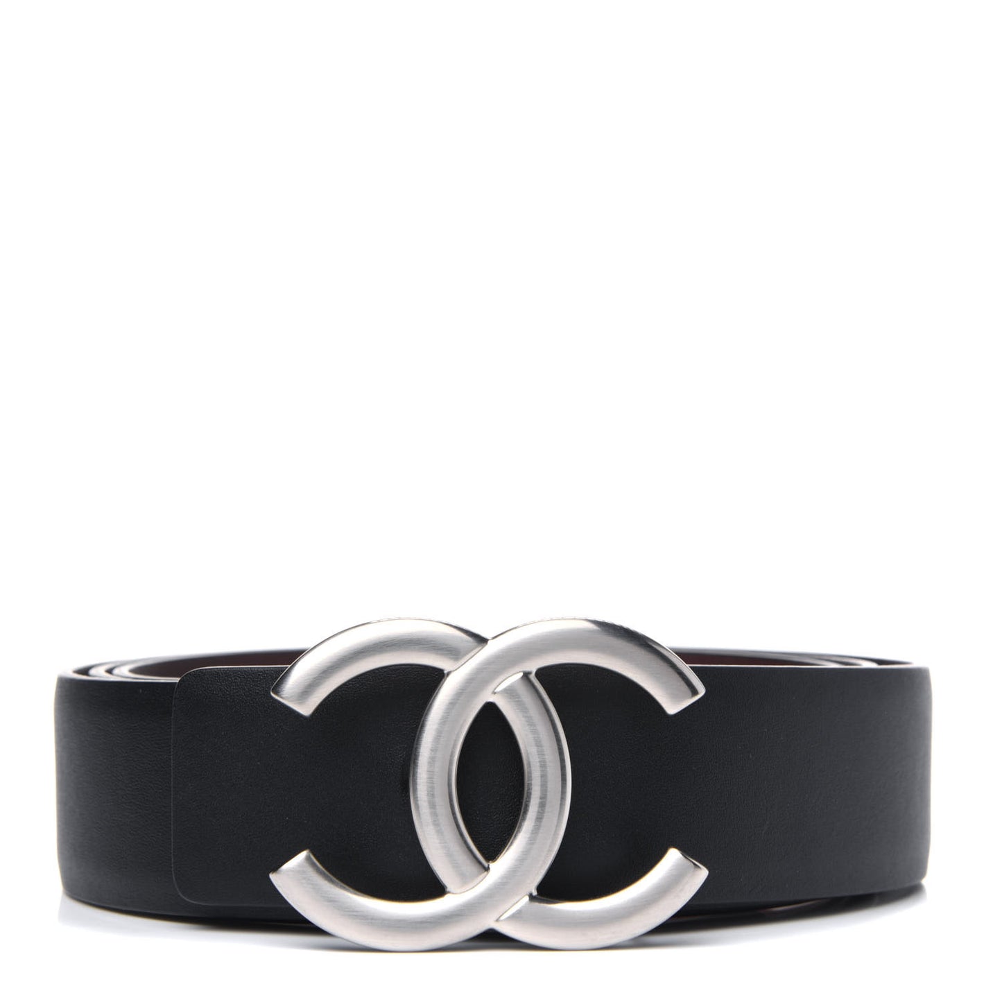 Calfskin CC Reversible Belt 95 Black Burgundy