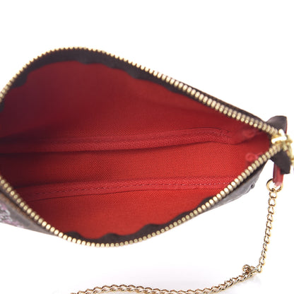 Louis Vuitton Damier Ebene 2019 Christmas Animation Mini Pochette Accessories Red 5 of 10